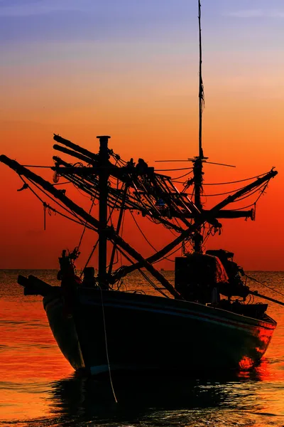 Silhouette Fishing Boat — Stock Photo, Image