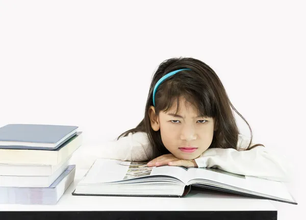 Girls get tired of studying — Stock Photo, Image