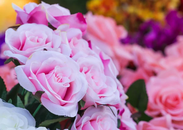 Rosas de tecido rosa — Fotografia de Stock