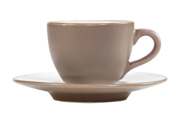 Kahverengi kahve fincanı ve tabağı — Stok fotoğraf