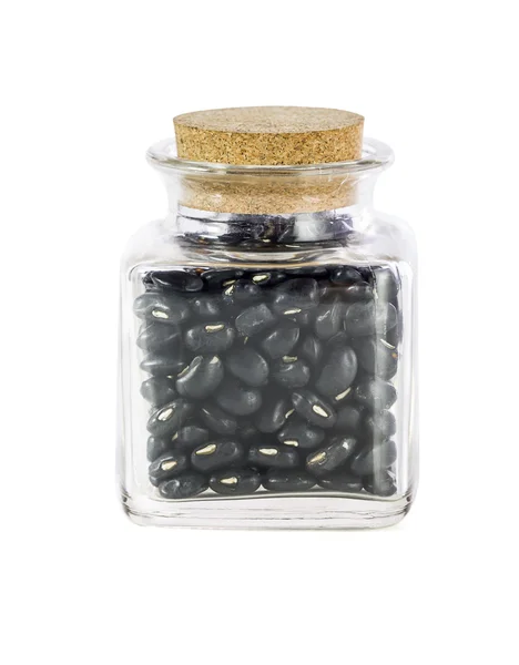 Dry black beans in Bottle — Stock Photo, Image