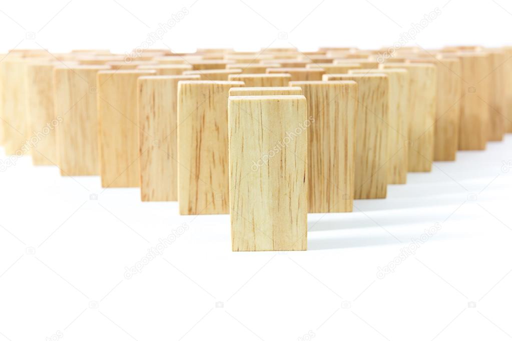 Row wooden domino