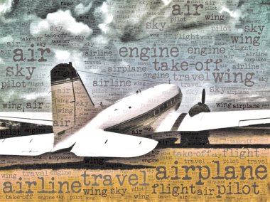 dc-3 nakliye uçakları Word art çizimi
