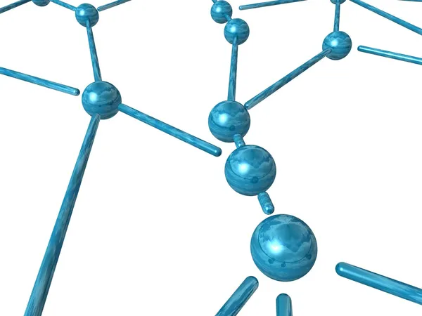 Blue network with interconnected nodes Stock Image