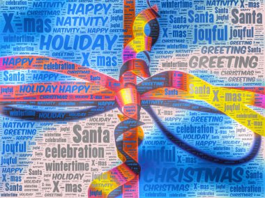 Word art temsilini Noel hediye paketi