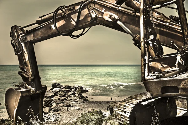 Heavy Duty Construction Equipment Parked at Worksite — Stock Photo, Image