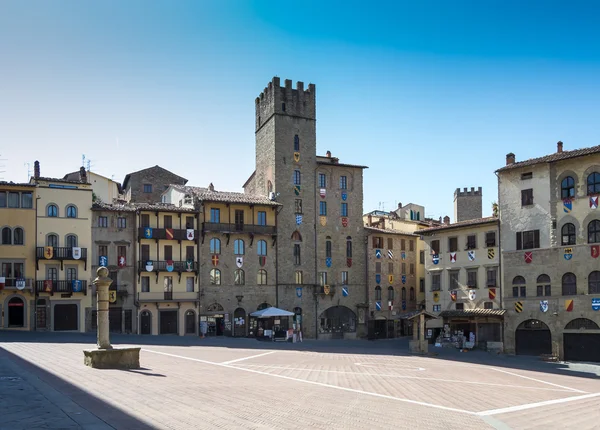 Πλατεία Piazza Grande στο Arezzo, Τοσκάνη, Ιταλία — Φωτογραφία Αρχείου