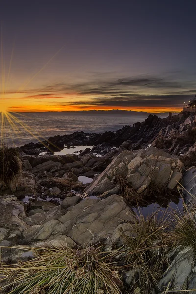 Захід сонця над Лігурійське море — стокове фото