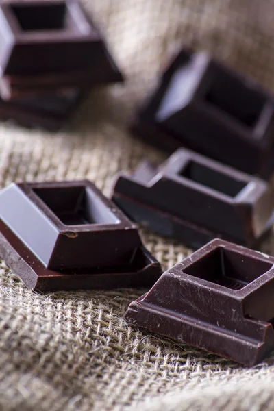 Quadrados de chocolate — Fotografia de Stock
