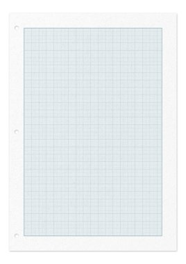 milimetre kağıt üzerinde beyaz izole