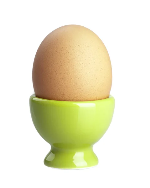 Egg in ceramic stand — Stock Photo, Image