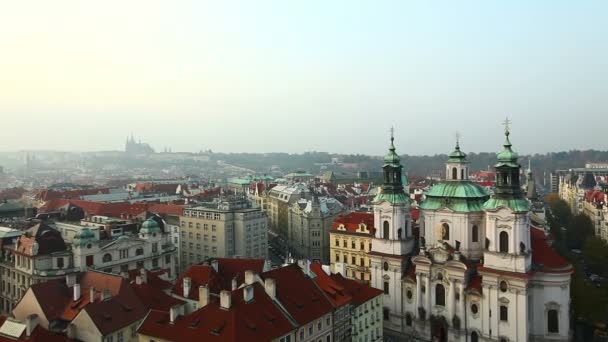 Prag şehrinin manzarası — Stok video