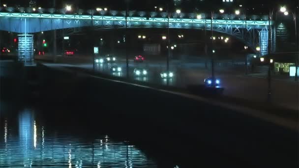 Tráfico en la noche Moscú time lapse — Vídeo de stock