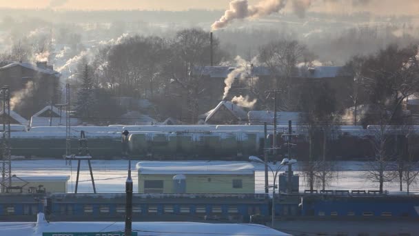 Smoke from pipe of thermal power station — Stock Video