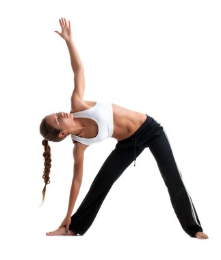 güzel genç kız fitness kostüm Yoga poz