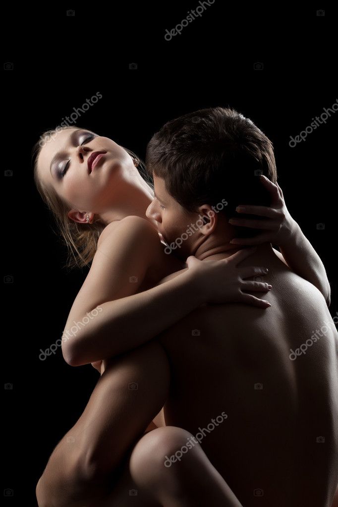 Couple having sex in the darkness of the night