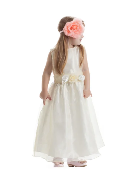 Little girl in long dress — Stock Photo, Image