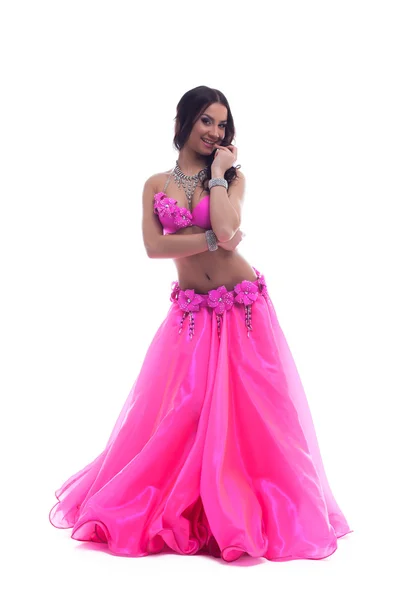 Beautiful dancer in pink costume — Stock Photo, Image
