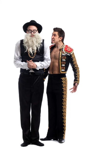 Funny old Jew and toreador — Stock Photo, Image