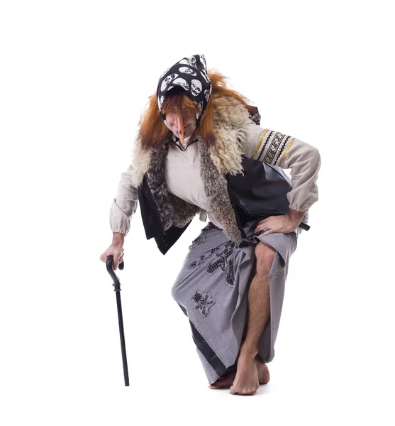 Baba Yaga in old clothes — Stock Photo, Image