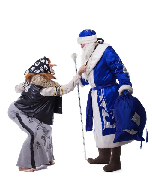 Baba Yaga and Father Christmas — Stock Photo, Image