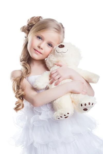 Image de belle fille avec ours en peluche — Photo