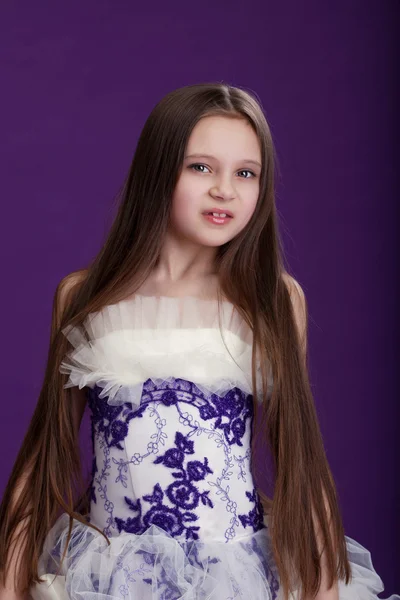 Retrato de niña hermosa con el pelo largo —  Fotos de Stock