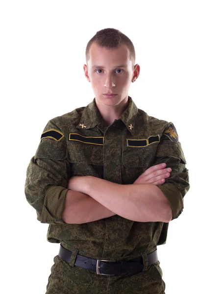 Retrato de un hombre guapo en forma militar —  Fotos de Stock