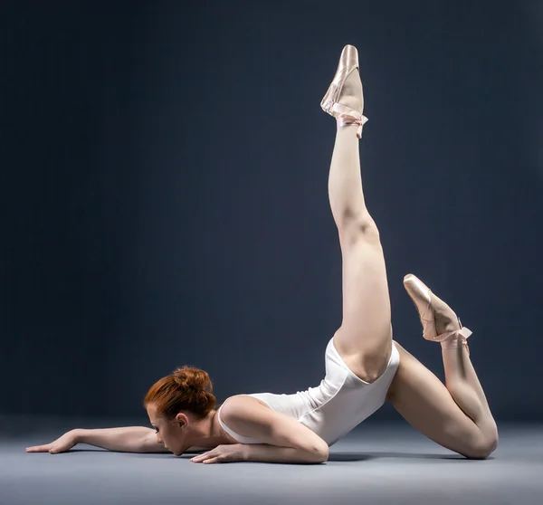 Image of flexible ballerina dancing in studio — Stock Photo, Image