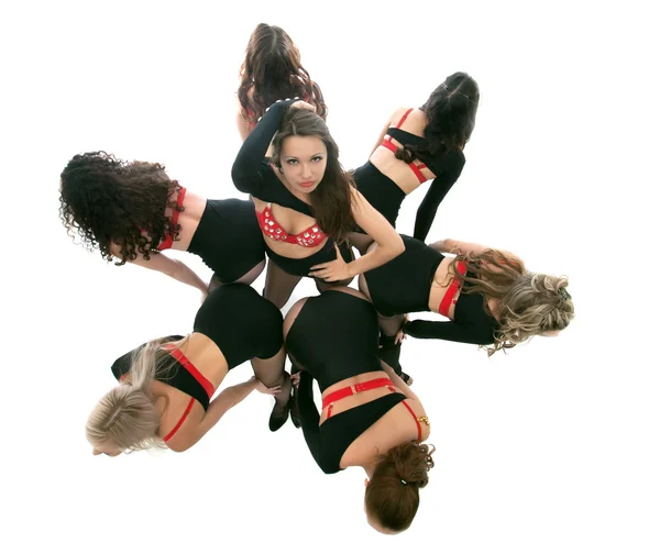 Seductive young dancers posing in studio — Stock Photo, Image