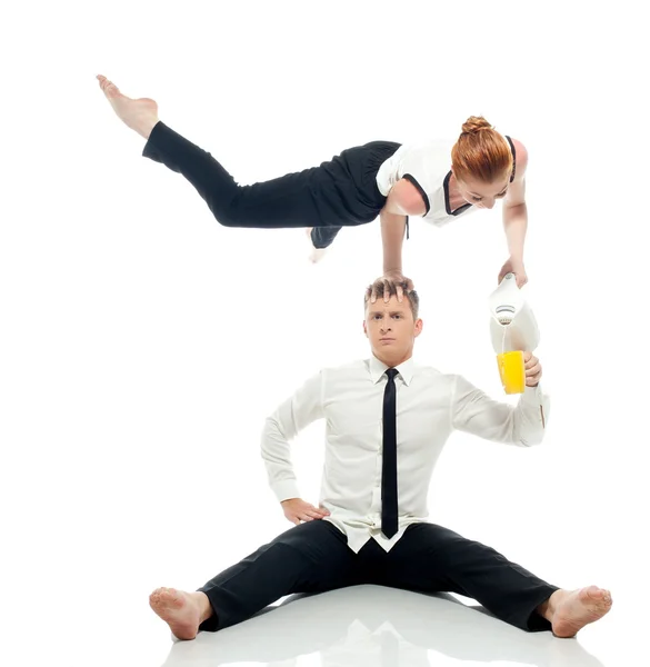 Concept de multi-tâches - hommes d'affaires-acrobates — Photo