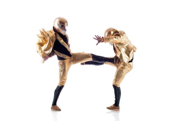 Sexy go-go performers fighting in studio — Stock Photo, Image