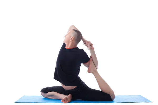 Bild von Yogi, der in schwieriger Asana posiert — Stockfoto