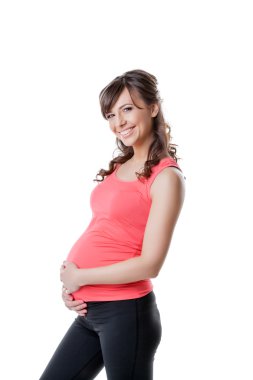 Mutlu aktif hamile kadın portresi