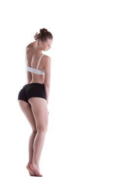 elastik cilt stüdyo poz ile sportif modeli