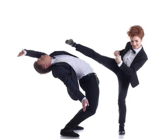 Emotional young businessmen isolated on white — Stock Photo, Image