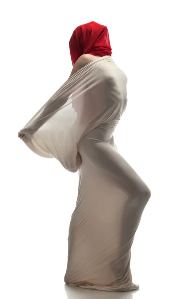 Безликий сучасний танцюрист ізольований на білому — стокове фото