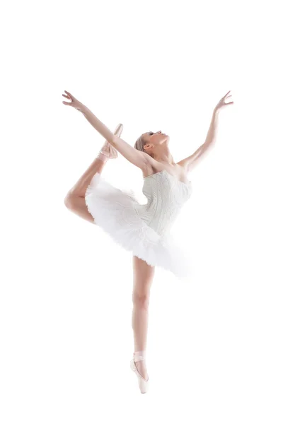 Bilden av blond ballerina dansa graciöst — Stockfoto