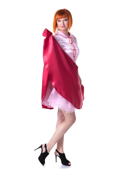 Σέξι κοκκινομάλλης μοντέλο που θέτουν σε κοστούμι Καρναβάλι — Φωτογραφία Αρχείου