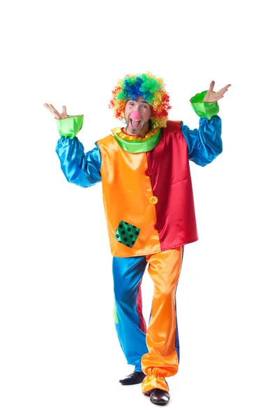 Immagine di un uomo divertente in posa in costume da clown — Foto Stock