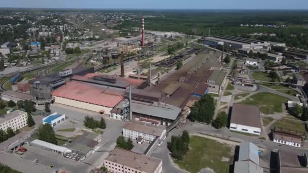 Industrial facilities on street of city in daytime — Stockvideo