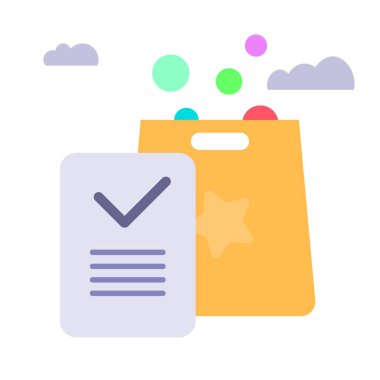 Sevkiyat için mal seçimi. Teslimat çizgisi simgeleri. Teslimat paketi. Vektör