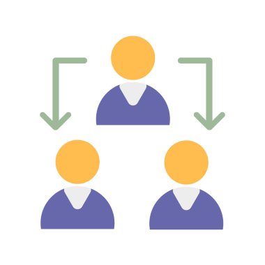 İnsan simgesi koordinasyonu. Sosyal kolleksiyondan izole edilmiş insanları koordine etmek. Vektör işareti, ağ ve mobil sembolü