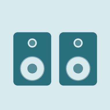 Ses hoparlörleri. Minimalizm kavramı. Vektör illüstrasyonu
