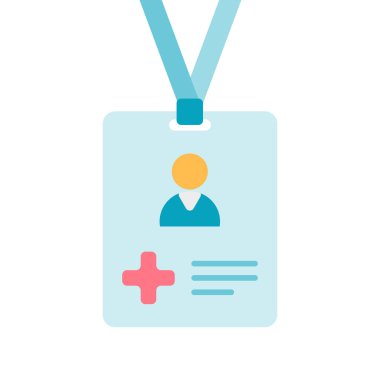 Kimlik kartları, doktorlar. Plastik kimlik kartı. Tıbbi kimlik karikatür şablonu. Tıbbi personel..