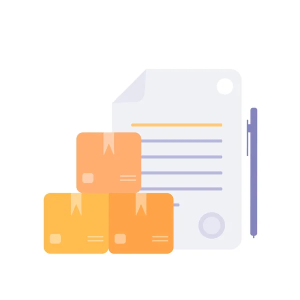 Delivery Services Checklist Clipboard Parcel Box Receive Order Concept Vector — Stok Vektör