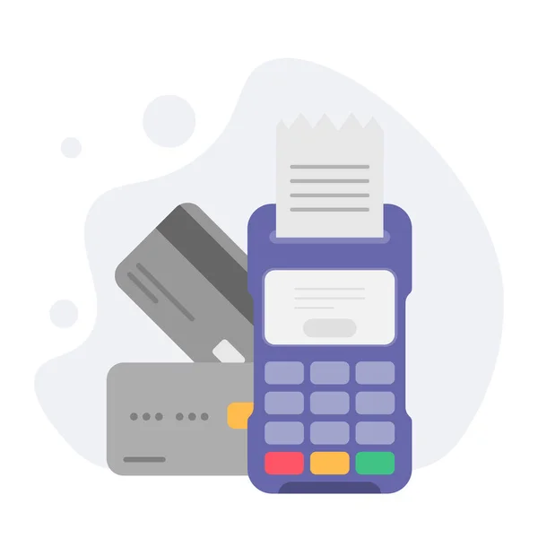 Payment Credit Card Using Pos Terminal Approved Payment Cartoon Minimal — Stock Vector
