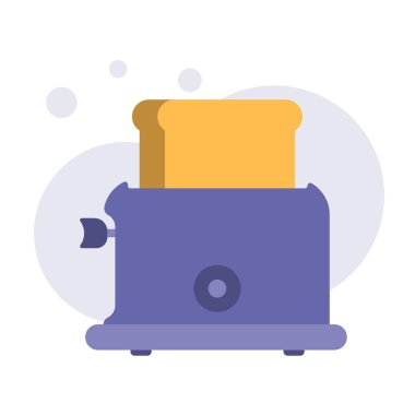 Beyaz arkaplanda izole edilmiş web tasarımı için ev tost makinesi vektör simgesi. Vektör illüstrasyonu.