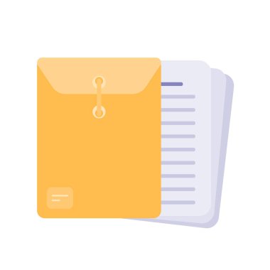 Belgeler klasörde. Çizim ve web tasarımı için izole edilmiş. Vektör simgesi