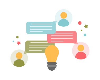 Çevrimiçi sohbetler, insanlar sosyal medyada sohbet etmek için akıllı telefon kullanıyorlar. Çizgi film biçimi.